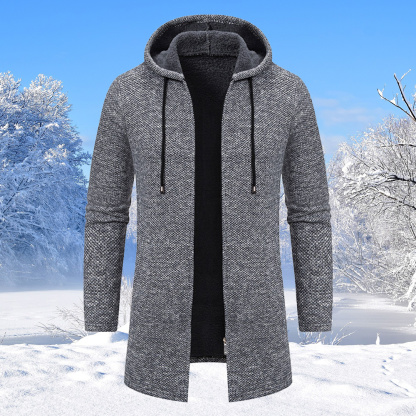 Alberchris™ Men's mid-length hooded sweater jacket