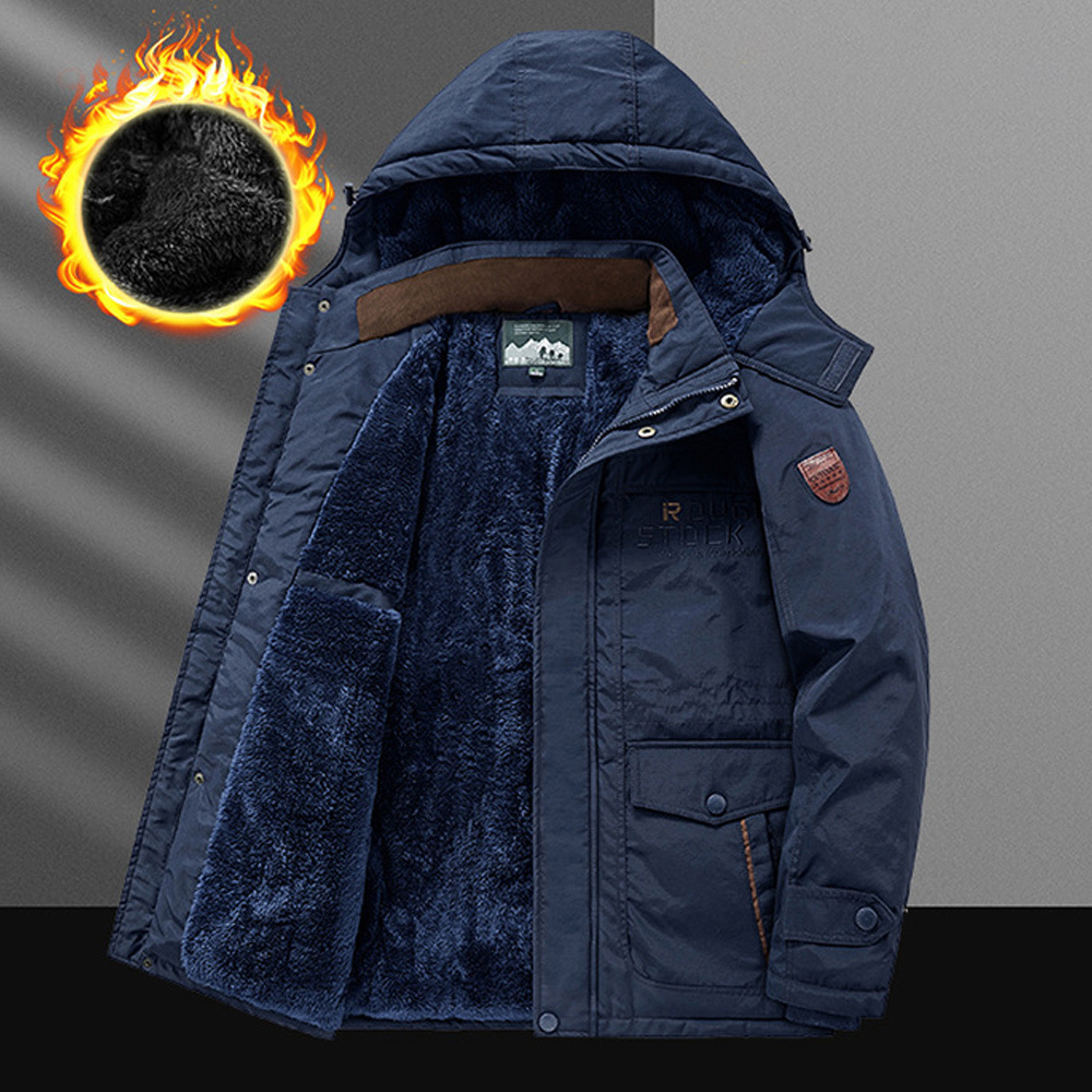 Alberchris™ Winter men's casual thickened velvet mid-length warm jacket