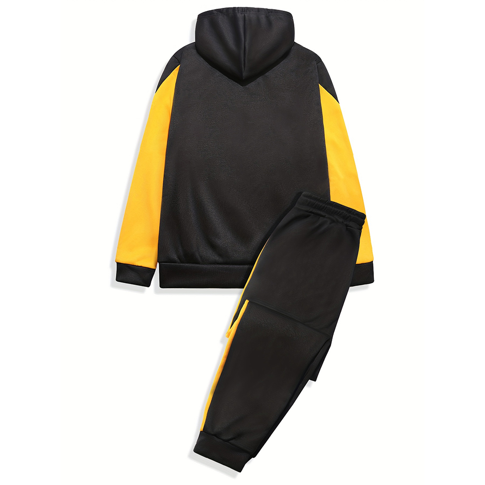 Alberchris Men's Hooded Sweatshirt + Trousers Sports Suit