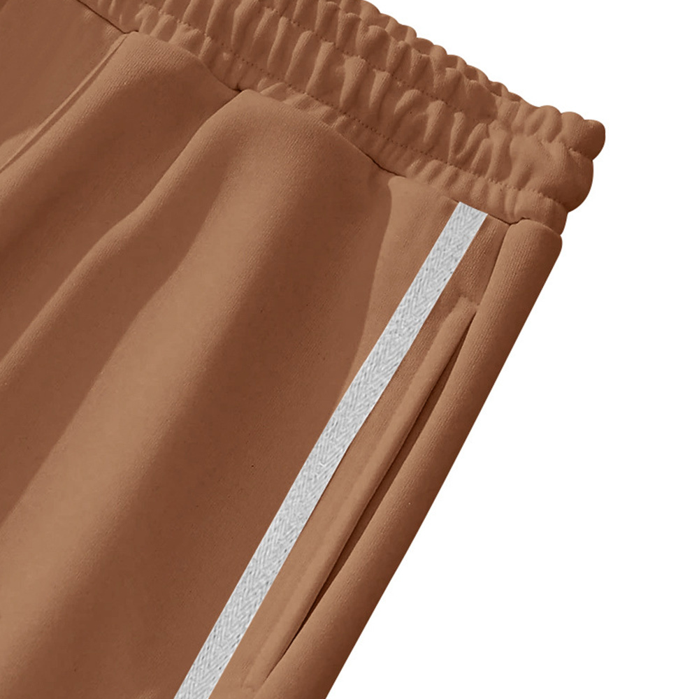 Alberchris™ Men's New Solid Striped Fashion Buttoned Wide Leg Pants Casual Sports Pants