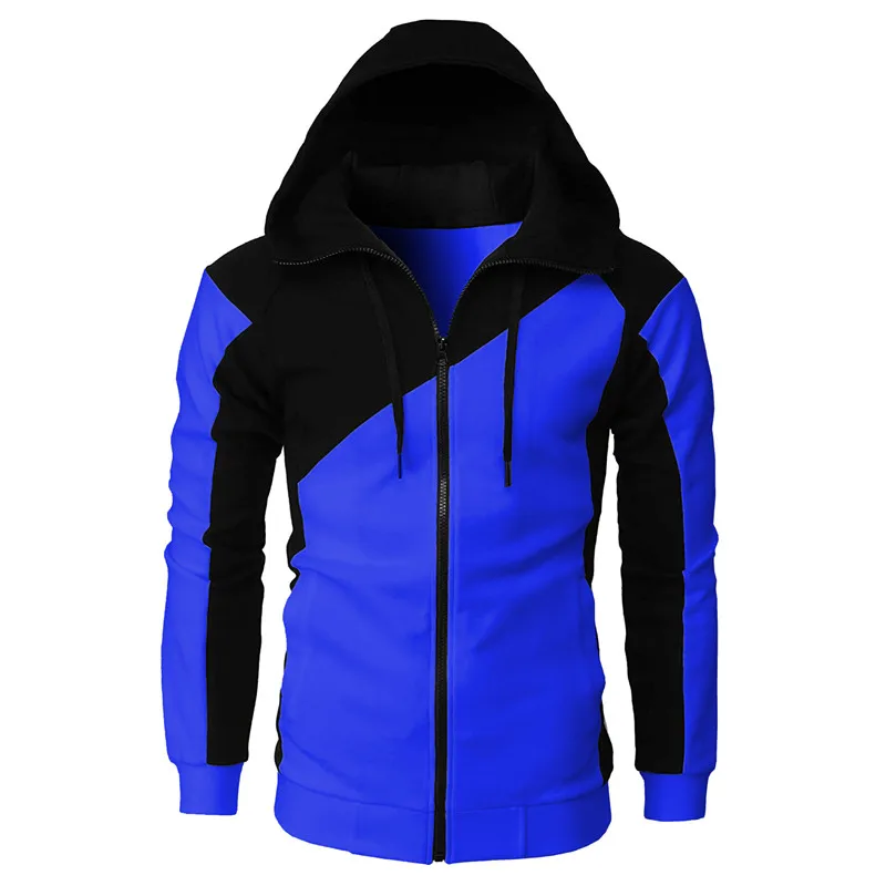 Alberchris™ New Autumn Men's Casual Color Blocking Zipper Hooded Jacket
