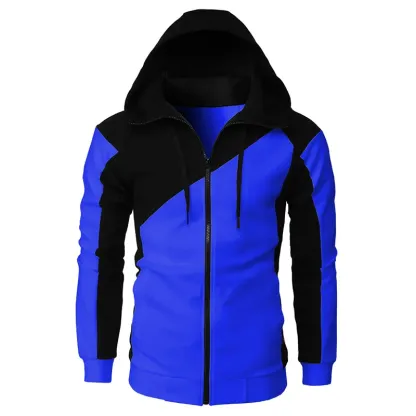 Alberchris™ New Autumn Men's Casual Color Blocking Zipper Hooded Jacket