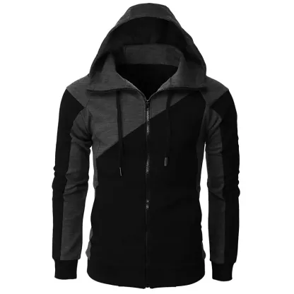 Alberchris™ New Autumn Men's Casual Color Blocking Zipper Hooded Jacket