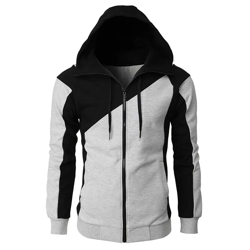 Alberchris™ New Autumn Men's Casual Color Blocking Zipper Hooded Jacket