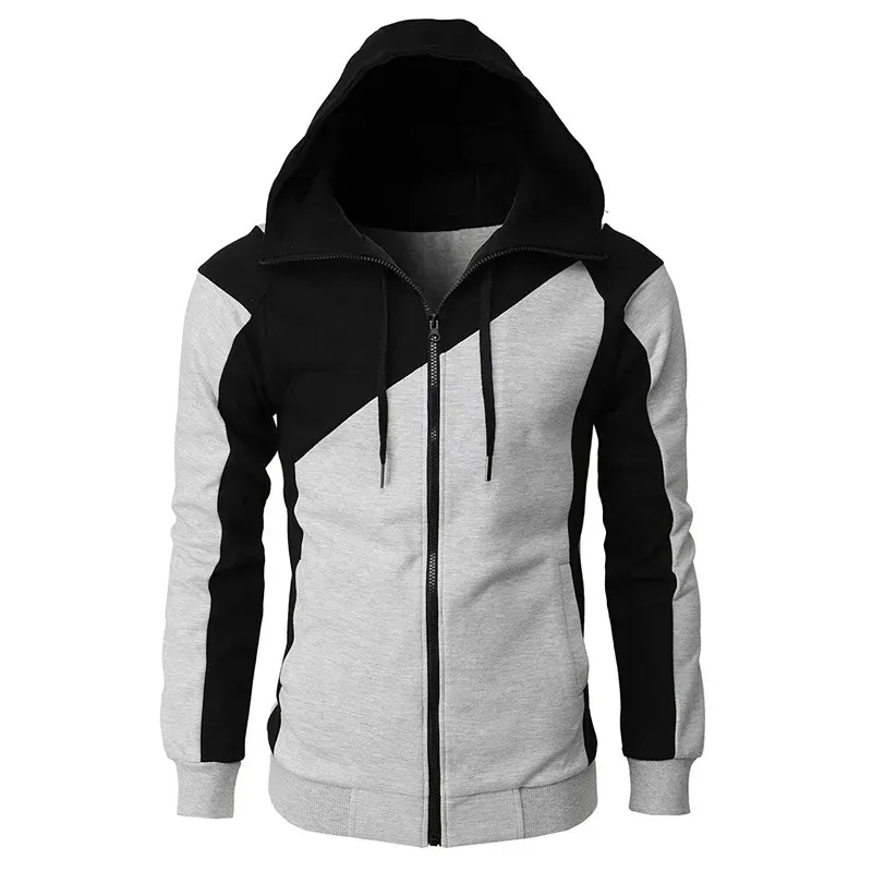 Alberchris™ New Autumn Men's Casual Color Blocking Zipper Hooded Jacket