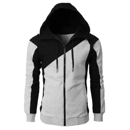 Alberchris™ New Autumn Men's Casual Color Blocking Zipper Hooded Jacket
