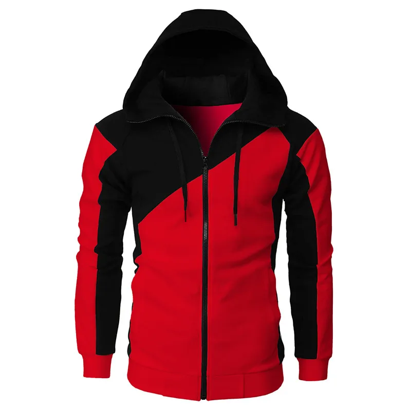 Alberchris™ New Autumn Men's Casual Color Blocking Zipper Hooded Jacket