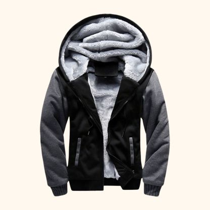 Alberchris™ Men's New Colorblock Thickened Fleece Zipper Hooded Jacket