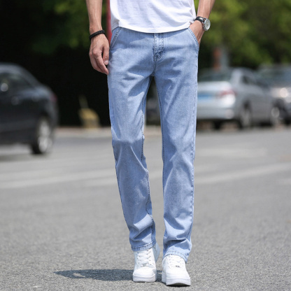 Alberchris™ Men's stretch double pocket straight loose jeans