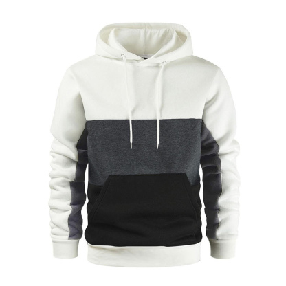 Alberchris™ Men's autumn and winter retro colorblock kangaroo pocket loose large size casual hoodie