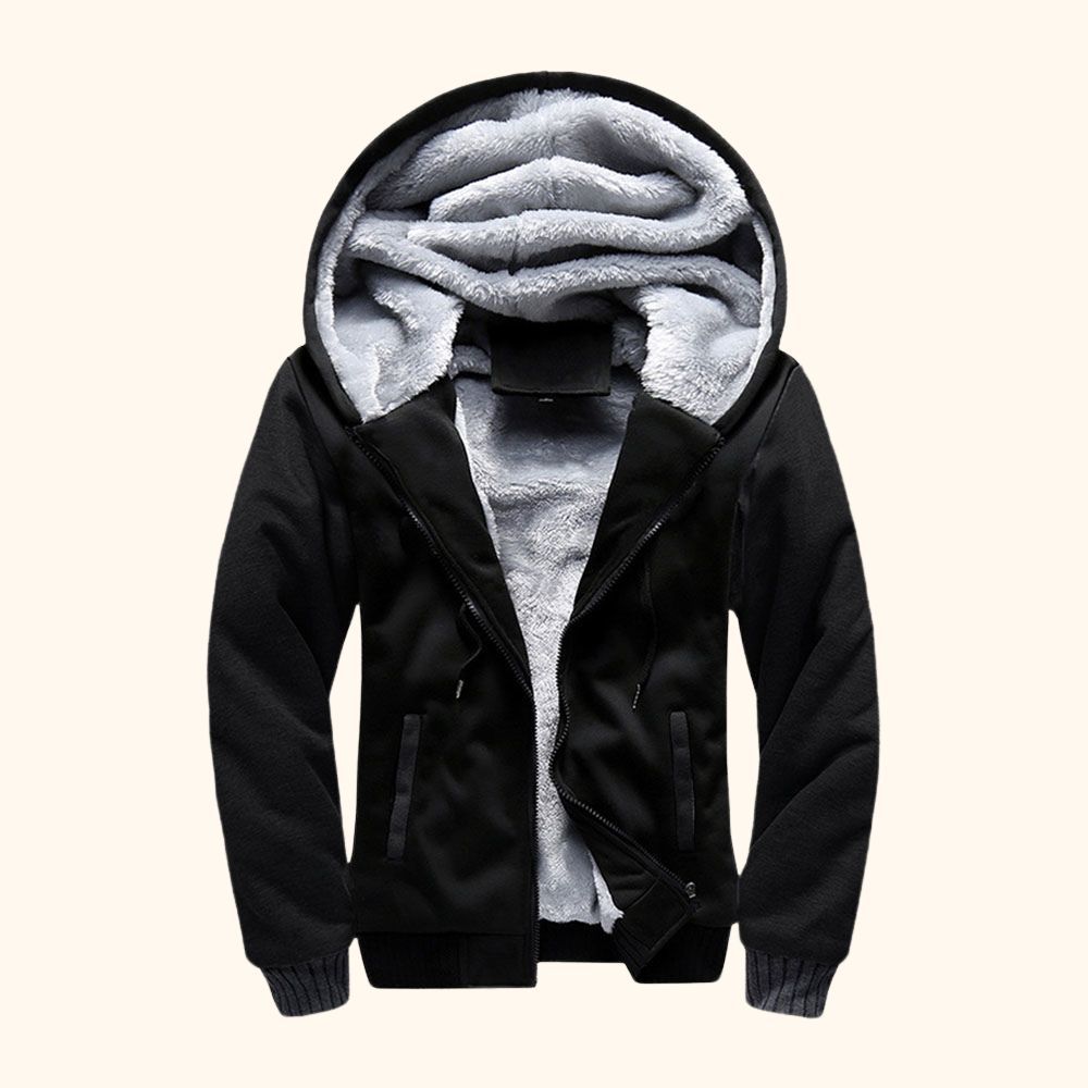 Alberchris™ Men's New Colorblock Thickened Fleece Zipper Hooded Jacket