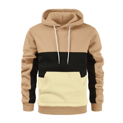 Alberchris™ Men's autumn and winter retro colorblock kangaroo pocket loose large size casual hoodie