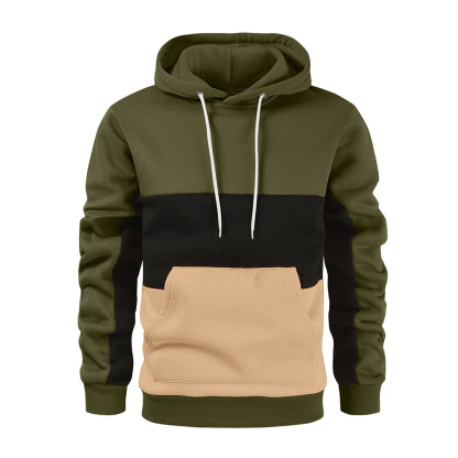 Alberchris™ Men's autumn and winter retro colorblock kangaroo pocket loose large size casual hoodie