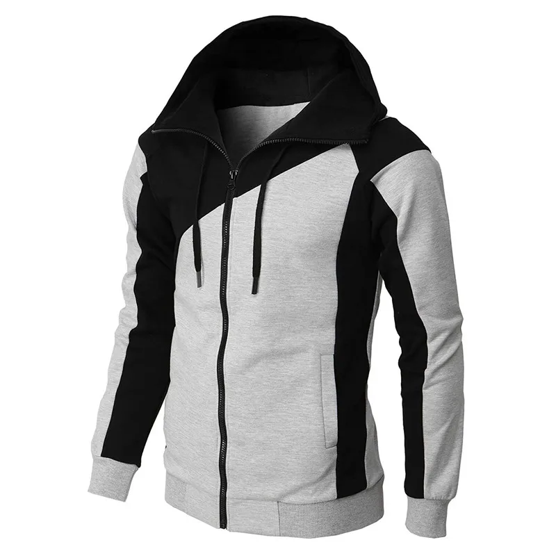 Alberchris™ New Autumn Men's Casual Color Blocking Zipper Hooded Jacket