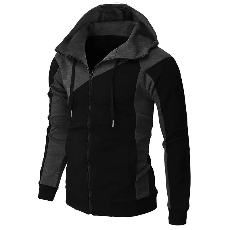 Alberchris™ New Autumn Men's Casual Color Blocking Zipper Hooded Jacket