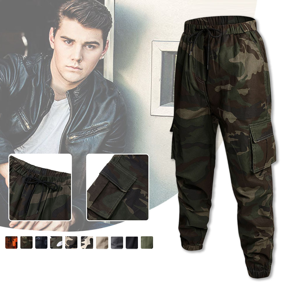 Silberfleck Wasserdichte, lose Cargo-Neun-Punkt-Hose für Herren im Camouflage-Stil