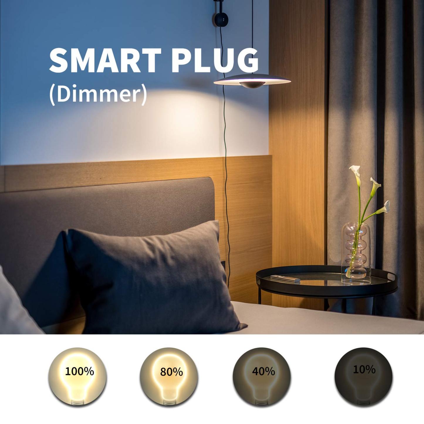 Zwave Smart Light Dimmer Outlet, Z-Wave Smart Plug-in Socket, Built-in Repeater, Z Wave Hub Required (ZW39)
