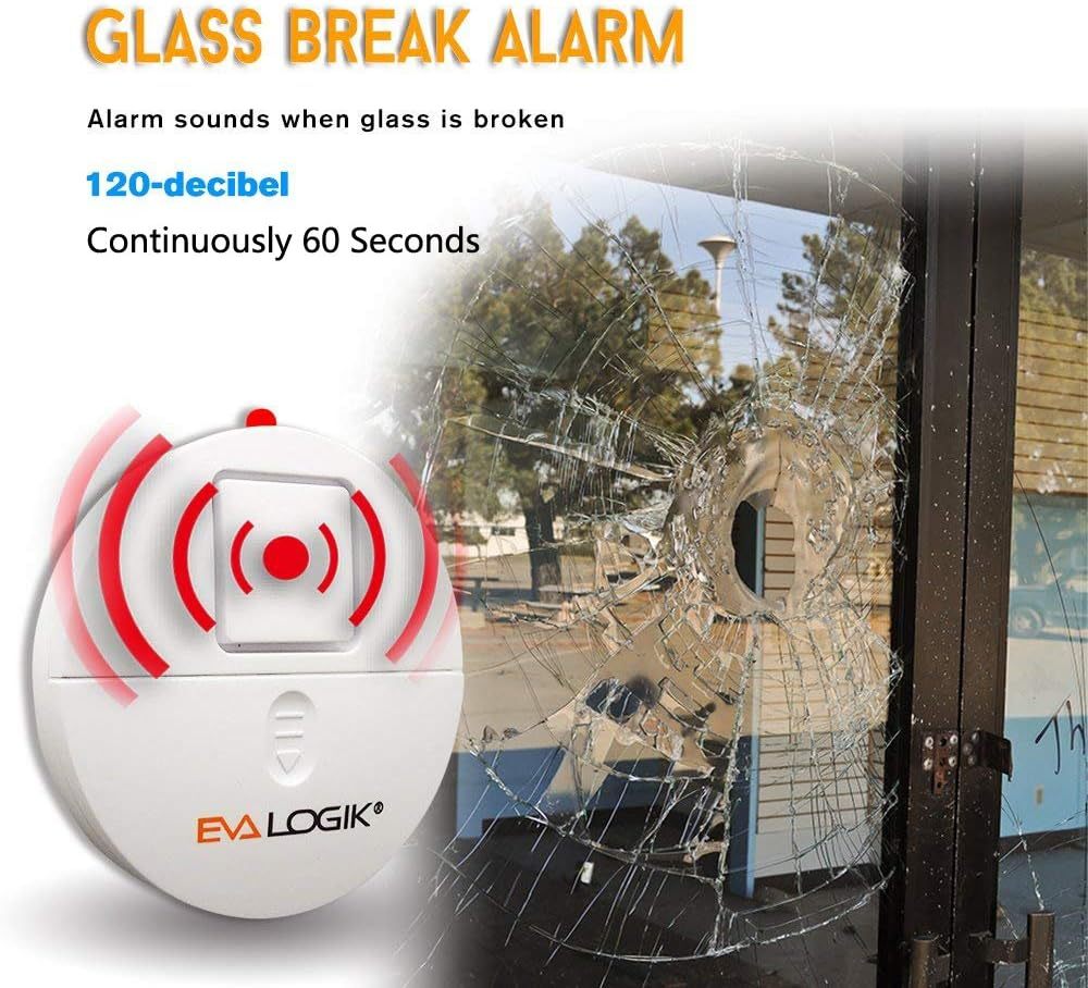 EVA LOGIK Modern Ultra-Thin Window Alarm with Loud 120dB Alarm- 4 Pack