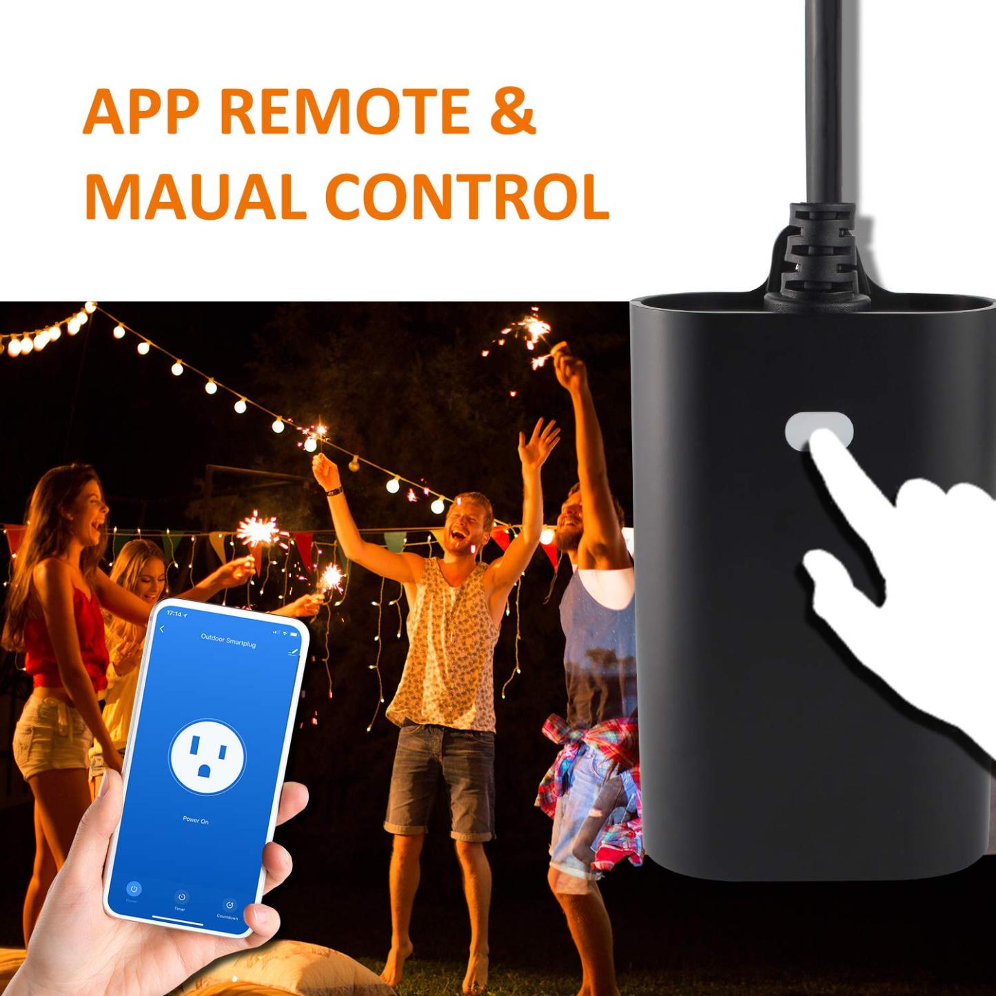 Outdoor Zwave Smart Plug, Waterproof Dual On/Off Socket, Z Wave Hub Required (ZW96)