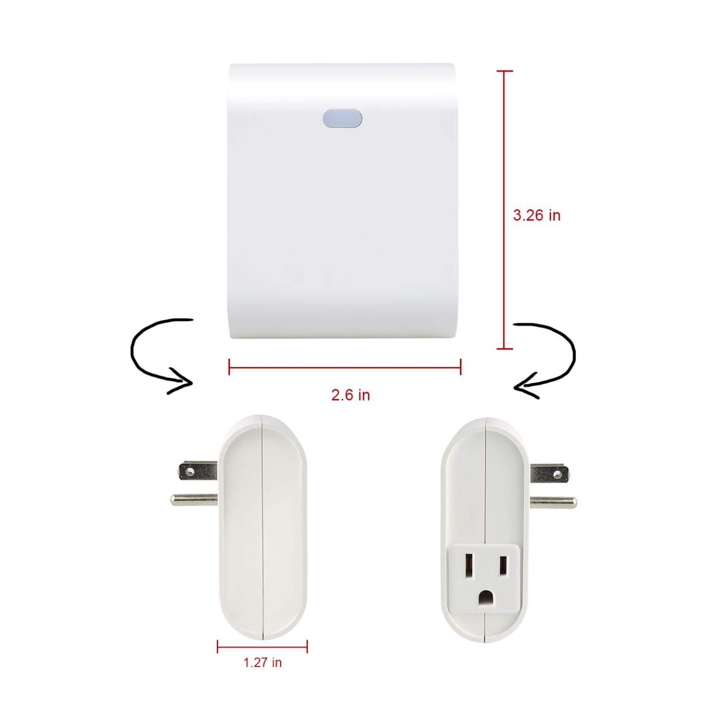 Zwave Smart Light Dimmer Outlet, Z-Wave Smart Plug-in Socket, Built-in Repeater, Z Wave Hub Required (ZW39)