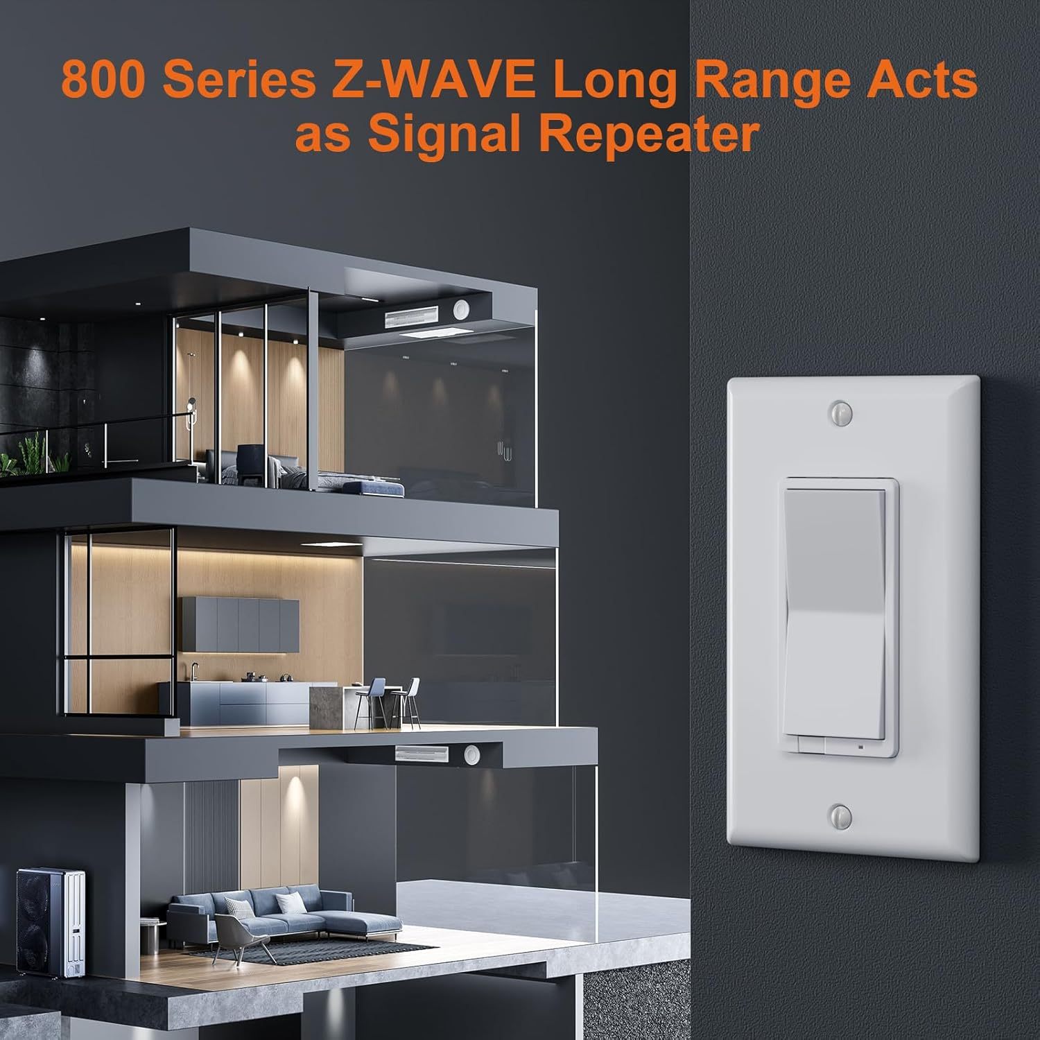 Z-Wave Plus Smart Dimmer Light Switch | Built-in Z-Wave Repeater | 3 Way Zwave Hub Required(ZW31S)