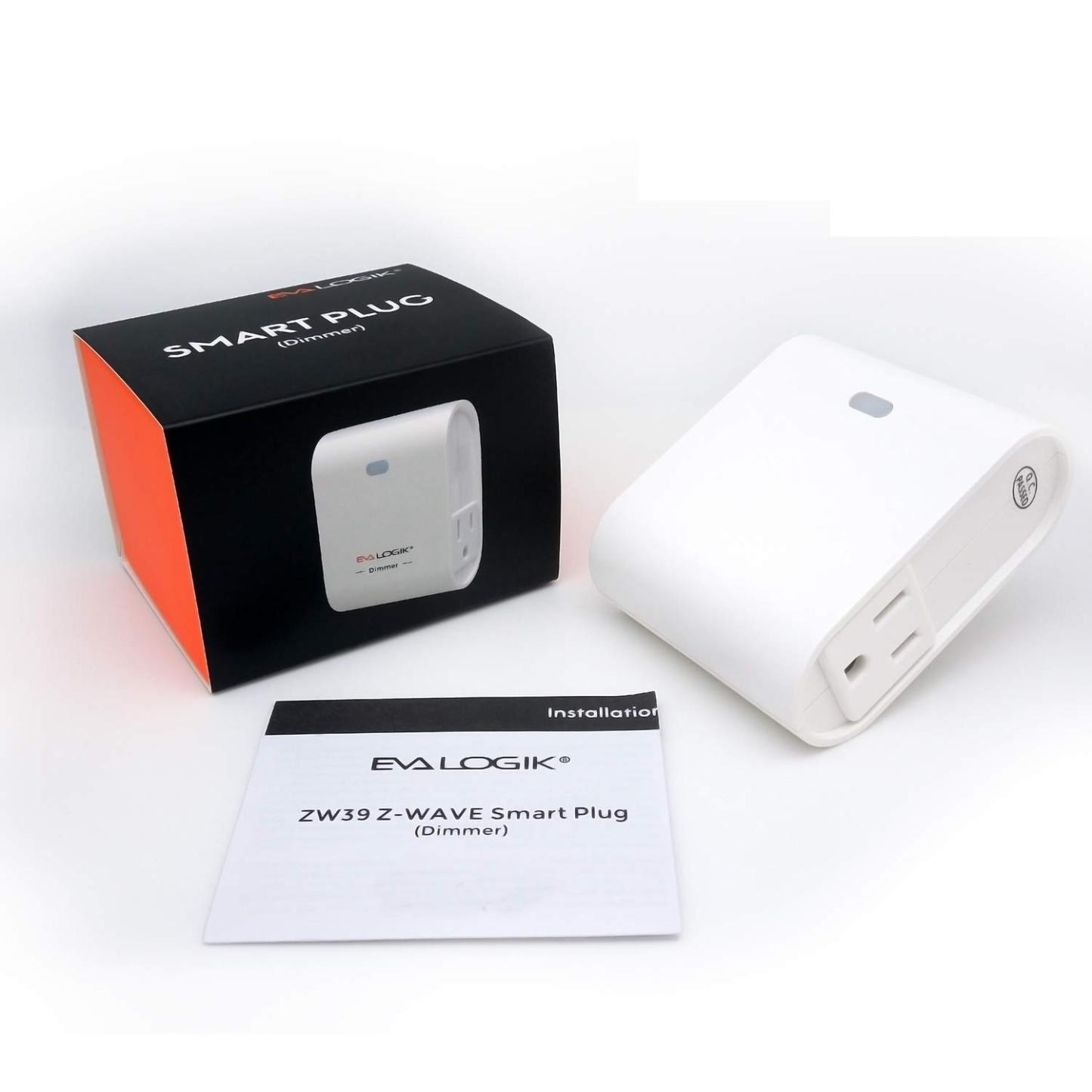 Zwave Smart Light Dimmer Outlet, Z-Wave Smart Plug-in Socket, Built-in Repeater, Z Wave Hub Required (ZW39)