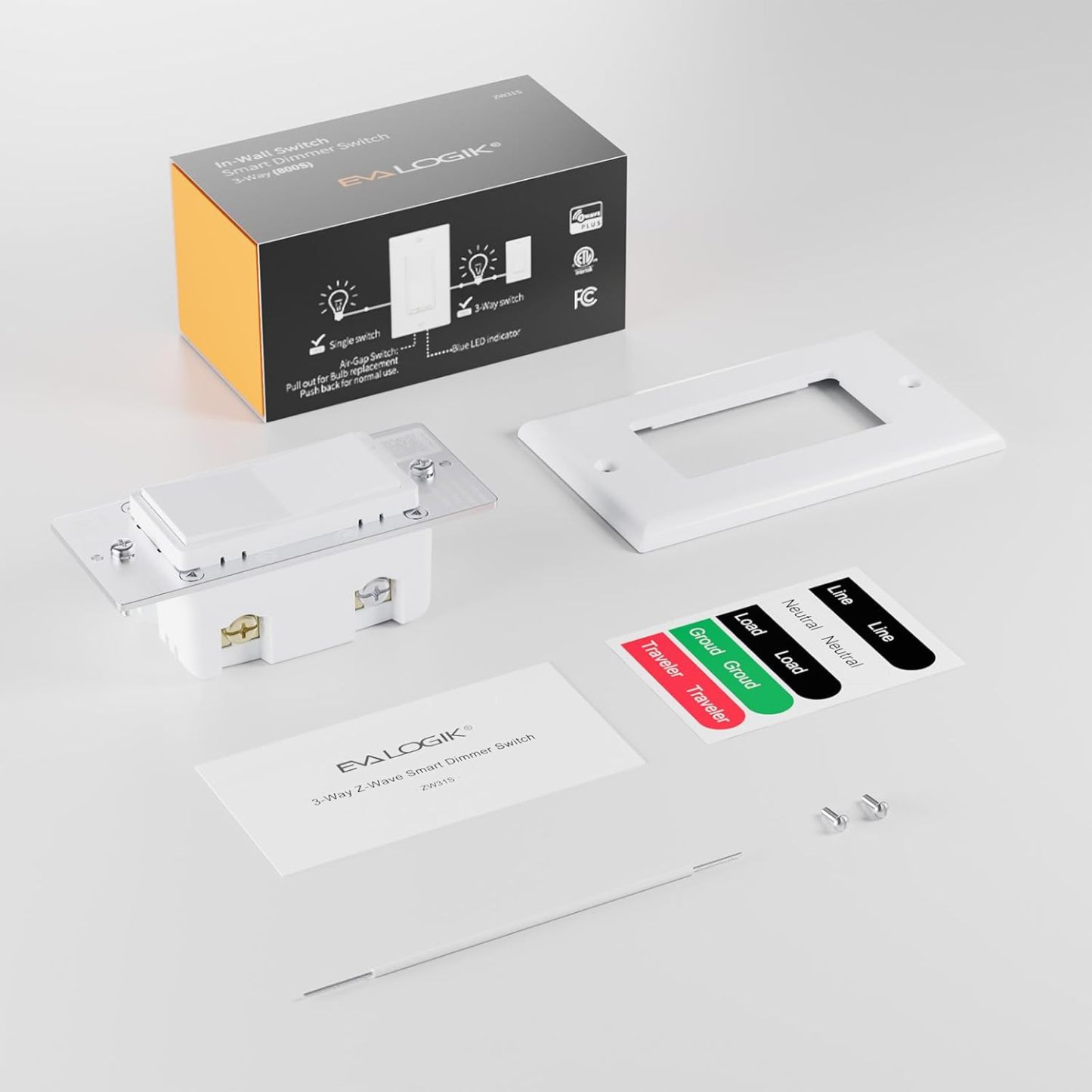 Z-Wave Plus Smart Dimmer Light Switch | Built-in Z-Wave Repeater | 3 Way Zwave Hub Required(ZW31S)
