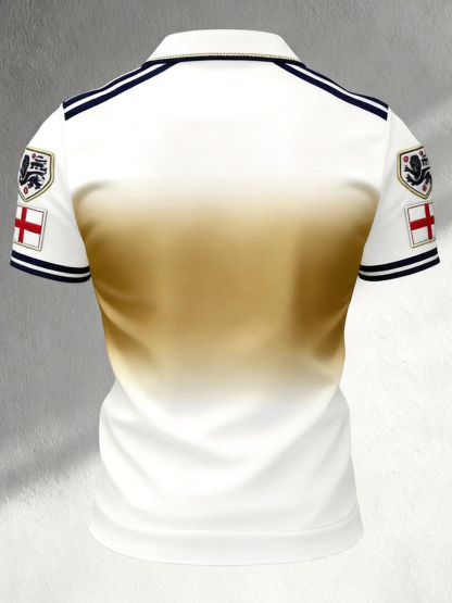 Men's England Football  Cheering Art Print Fan Polo