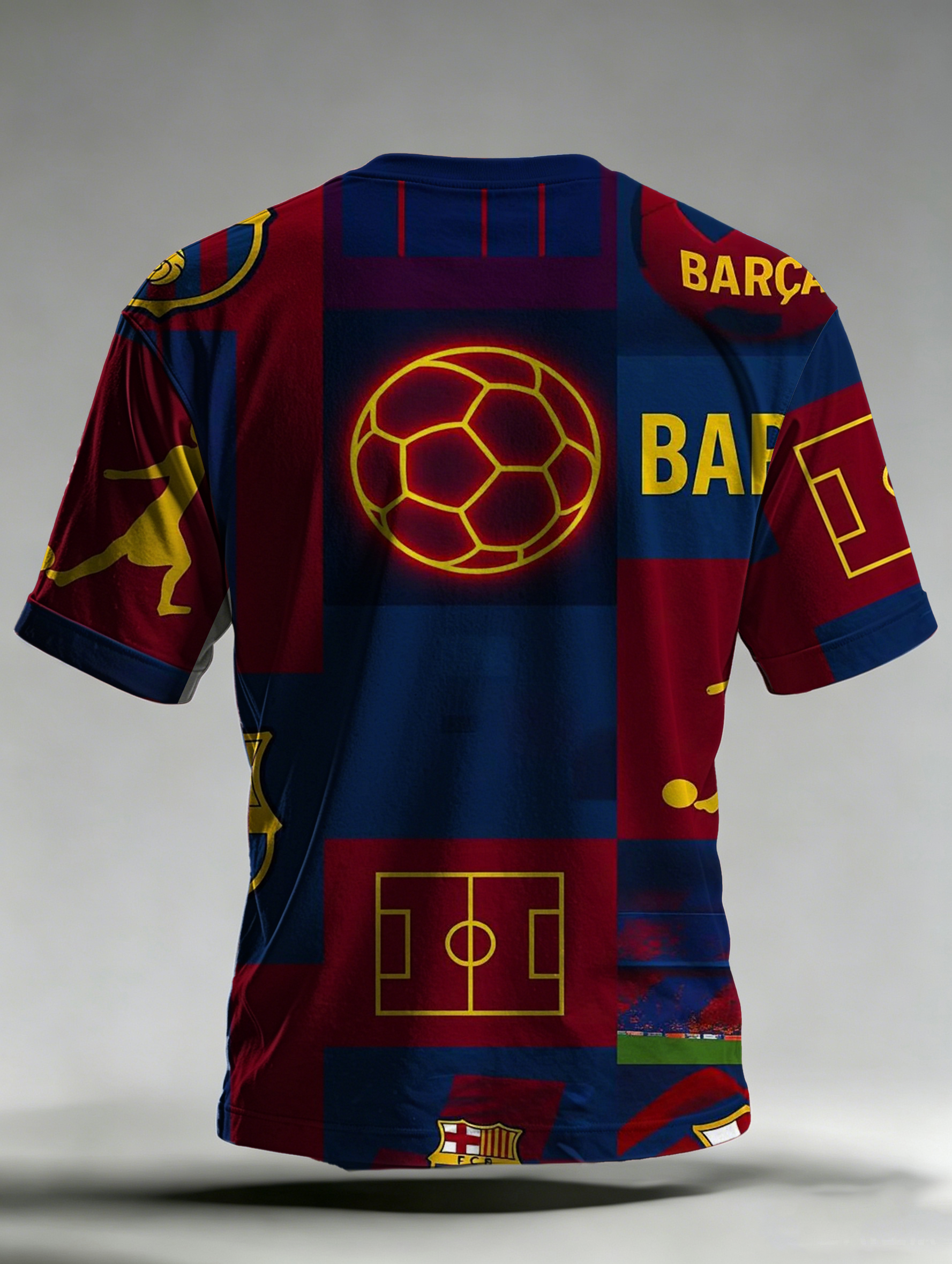 Men's Barcelona Football Art Print T-Shirt