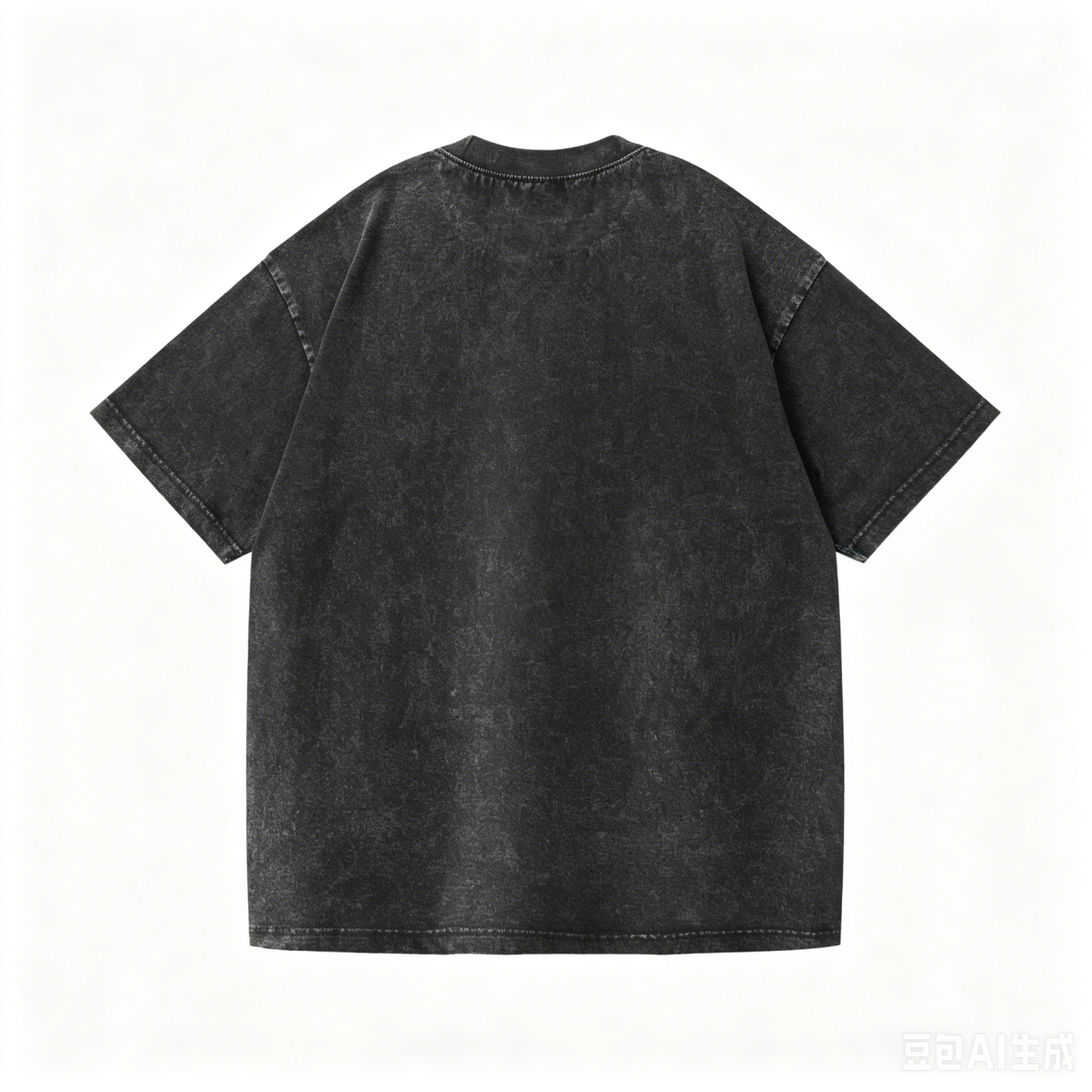 2026 summer new pure cotton short-sleeved T-shirt with pet animation cat print, washed black T-shirt