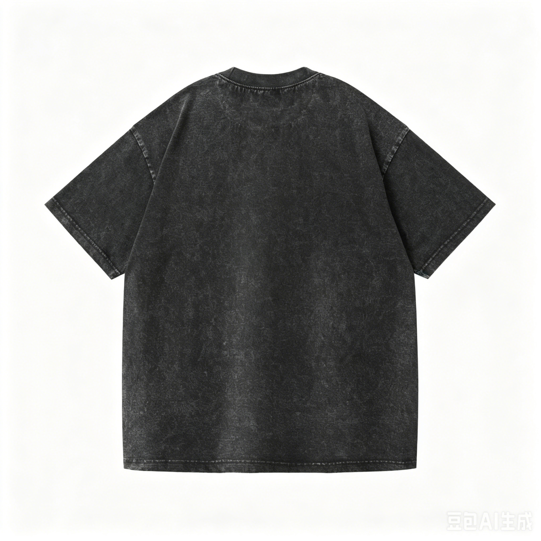 2026 summer new pure cotton short-sleeved T-shirt with pet animation cat print, washed black T-shirt