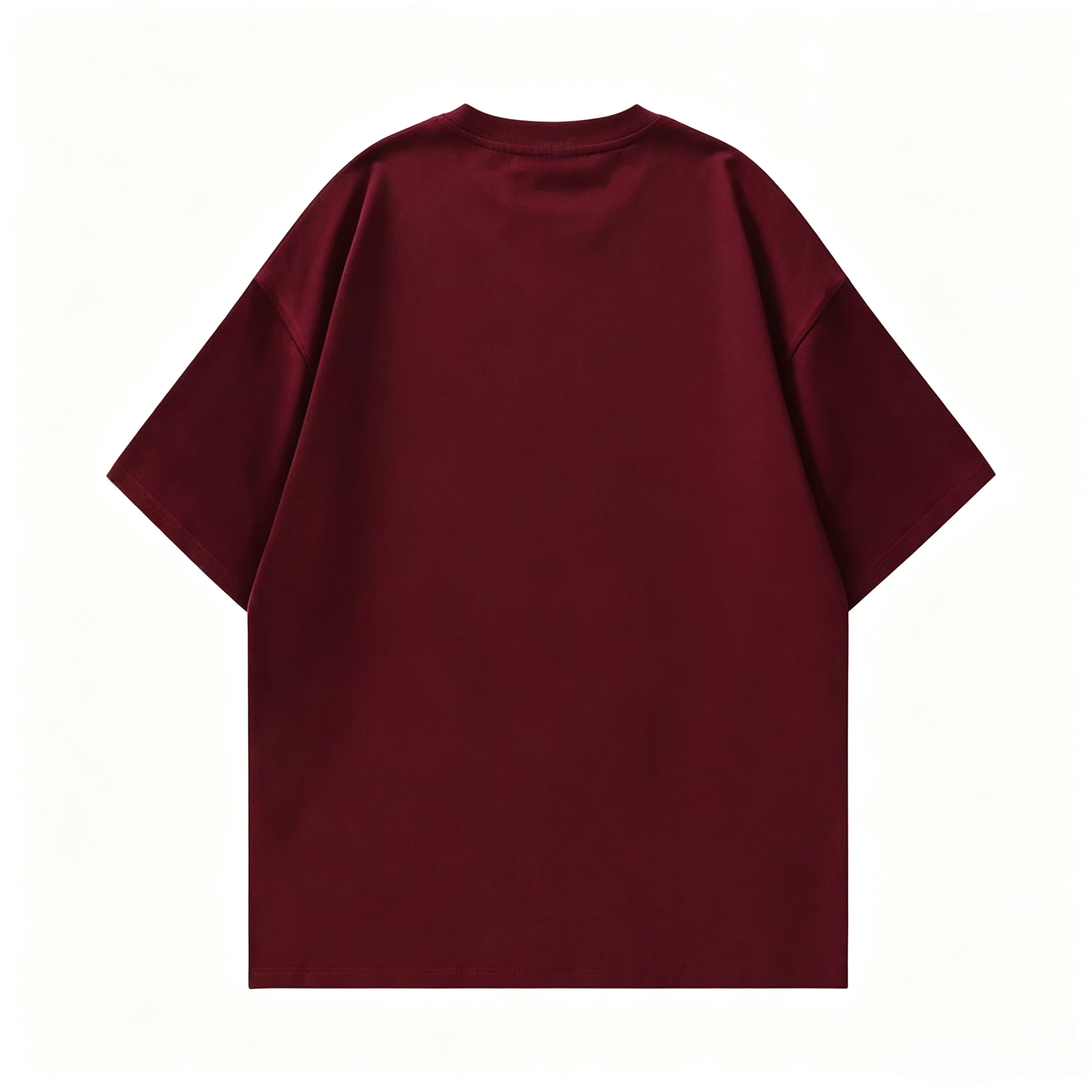 2026 summer new style pure cotton short-sleeved T-shirt cartoon hand-painted print dark red T-shirt