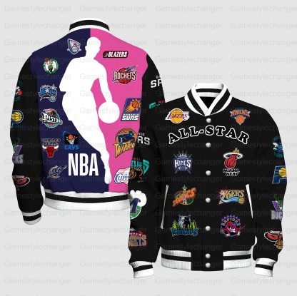 Unisex "NBA" Graphic Streetwear Vintage Jacket