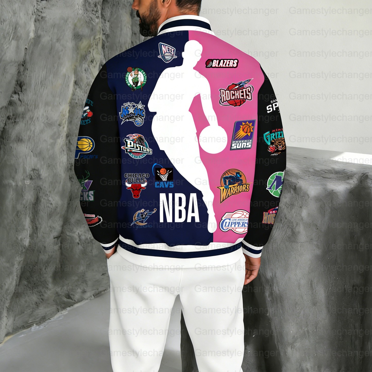 Unisex "NBA" Graphic Streetwear Vintage Jacket
