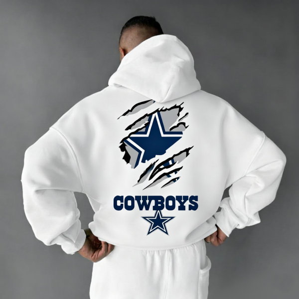 UNISEX RUGBY CHAMPIONSHIP TEAM LOGO PRINT OVERSIZED CASUAL HOODIE