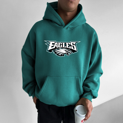 Men's Vintage Rugby Letter Print Hoodie