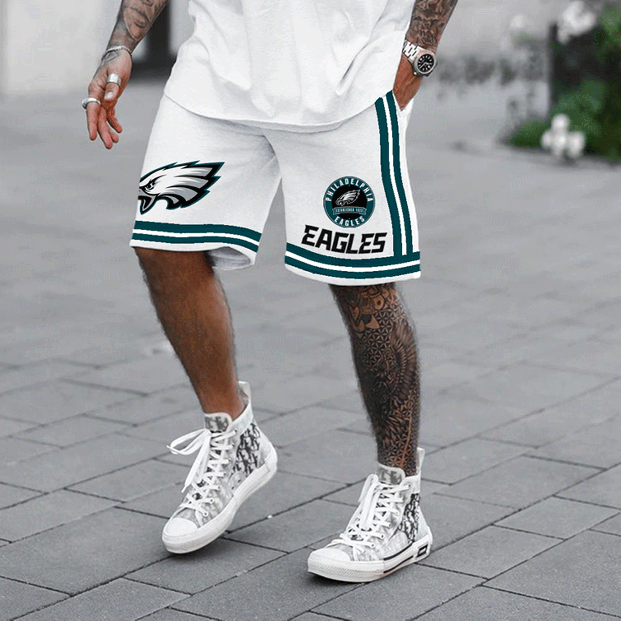 Unnisex American Football Team Print T-shirt And Shorts Set