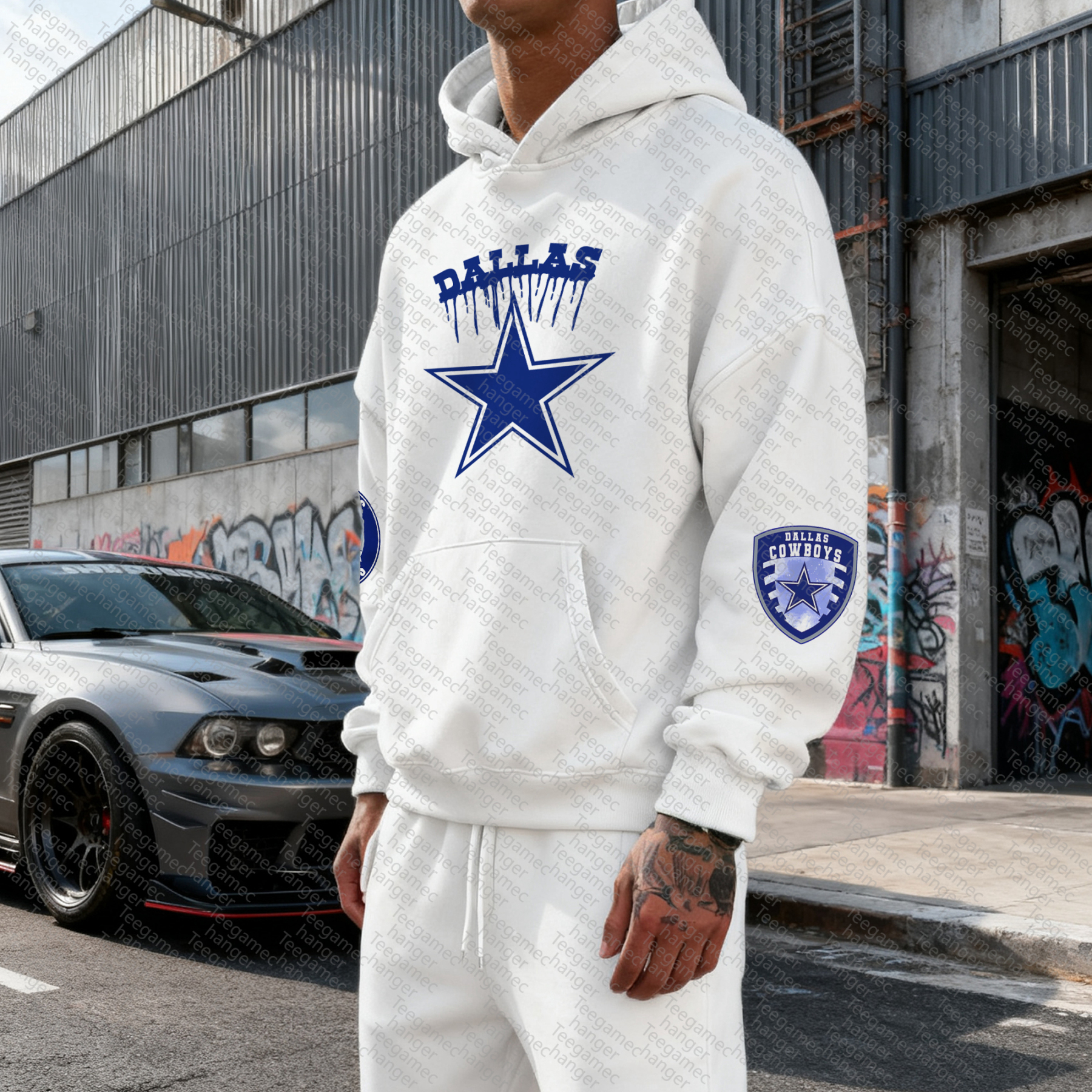 Unisex "Dallas Cowboys" Graphic Streetwear Vintage Plush Hoodie