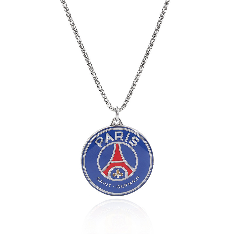 European And American Cross-Border Football Events Barcelona, ​​Real Madrid, Juventus, Paris And Manchester United Club Emblem Necklace Fashion Accessories For Women
