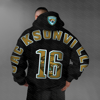 Unisex "Jacksonville Jaguars" Graphic Streetwear Vintage Plush Hoodie