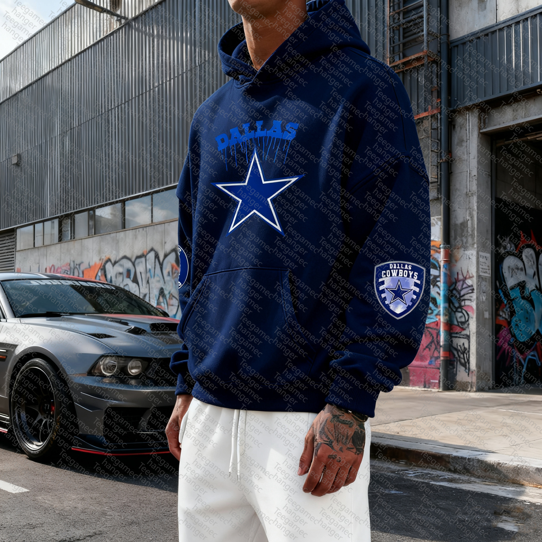 Unisex "Dallas Cowboys" Graphic Streetwear Vintage Plush Hoodie