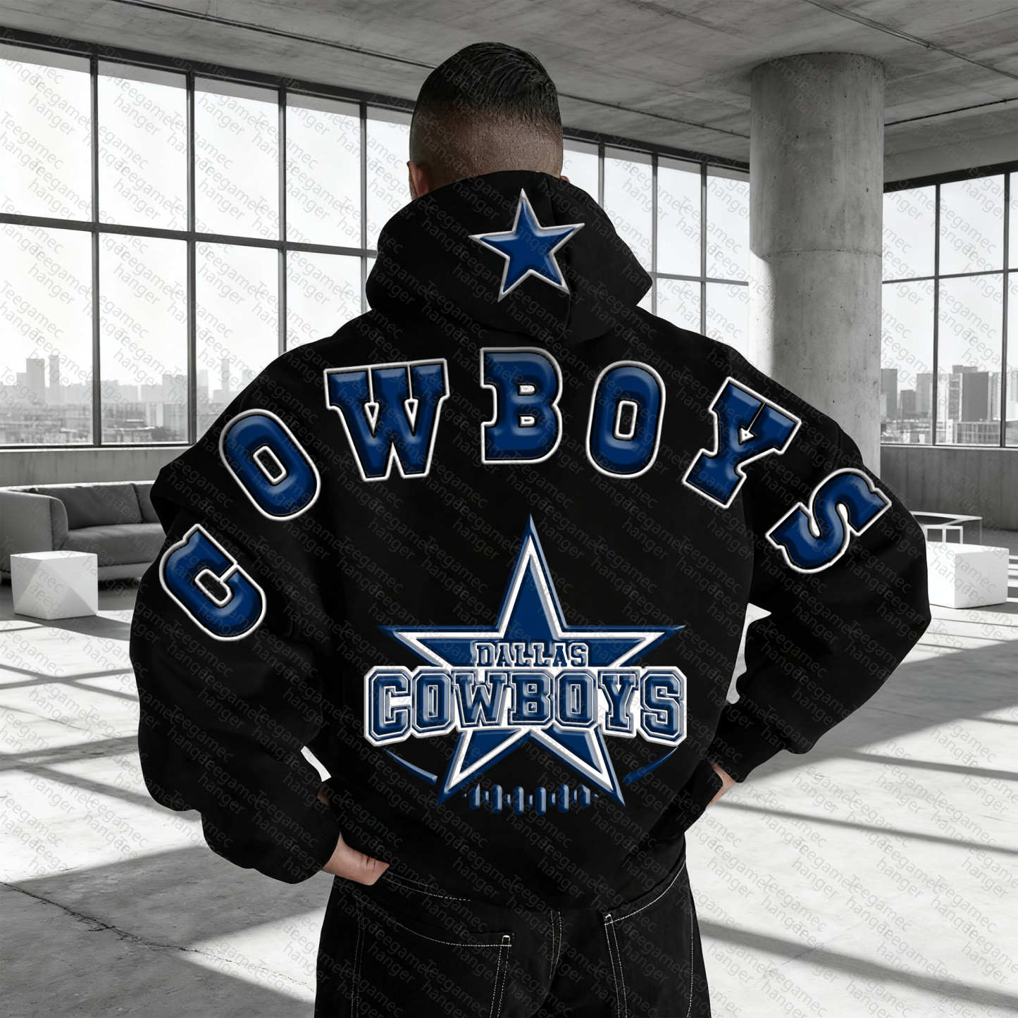 Unisex "NFL" Graphic Streetwear Vintage Plush Hoodie