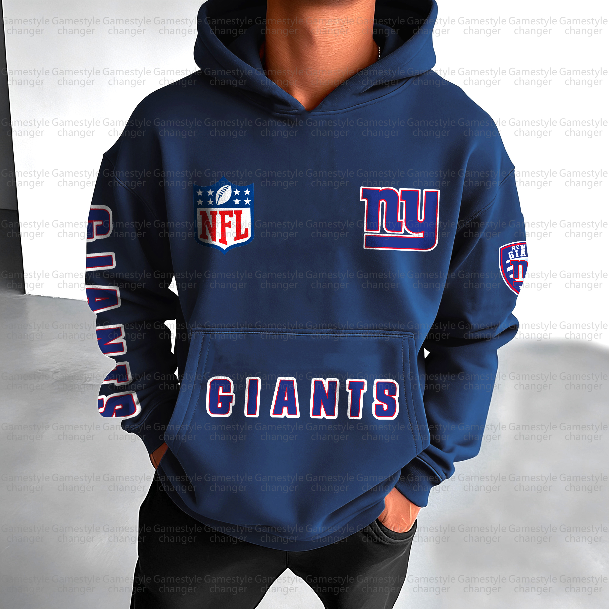Unisex "New York Giants" Graphic Streetwear Vintage Plush Hoodie