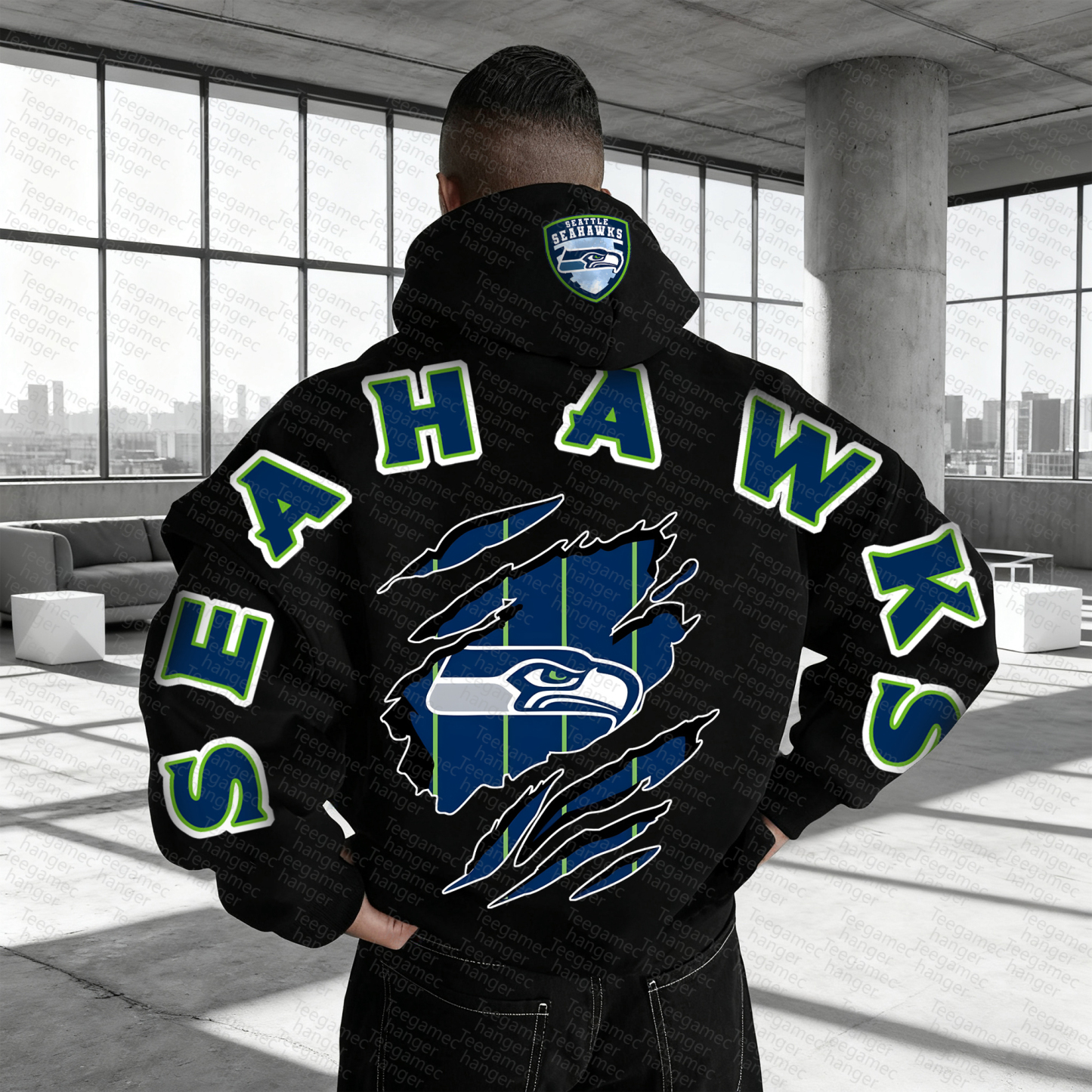 Unisex "NFL" Graphic Streetwear Vintage Plush Hoodie