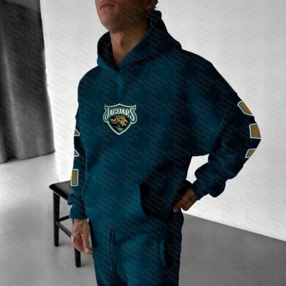 Unisex "Jacksonville Jaguars" Graphic Streetwear Vintage Plush Hoodie