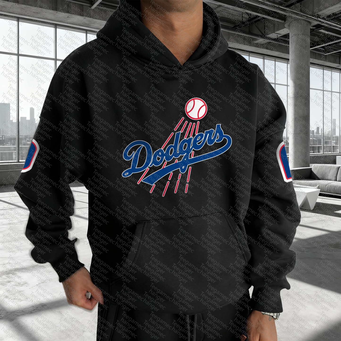 Unisex "Los Angeles Dodgers" Graphic Streetwear Vintage Plush Hoodie
