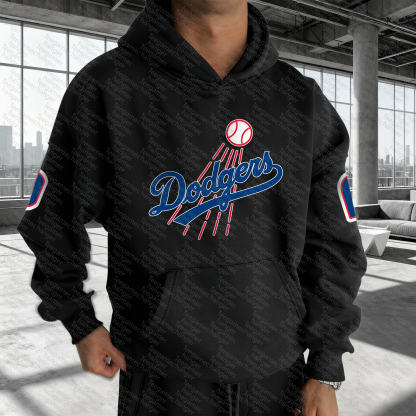Unisex "Los Angeles Dodgers" Graphic Streetwear Vintage Plush Hoodie