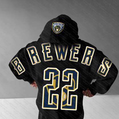 Unisex "Milwaukee Brewers" Graphic Streetwear Vintage Plush Hoodie