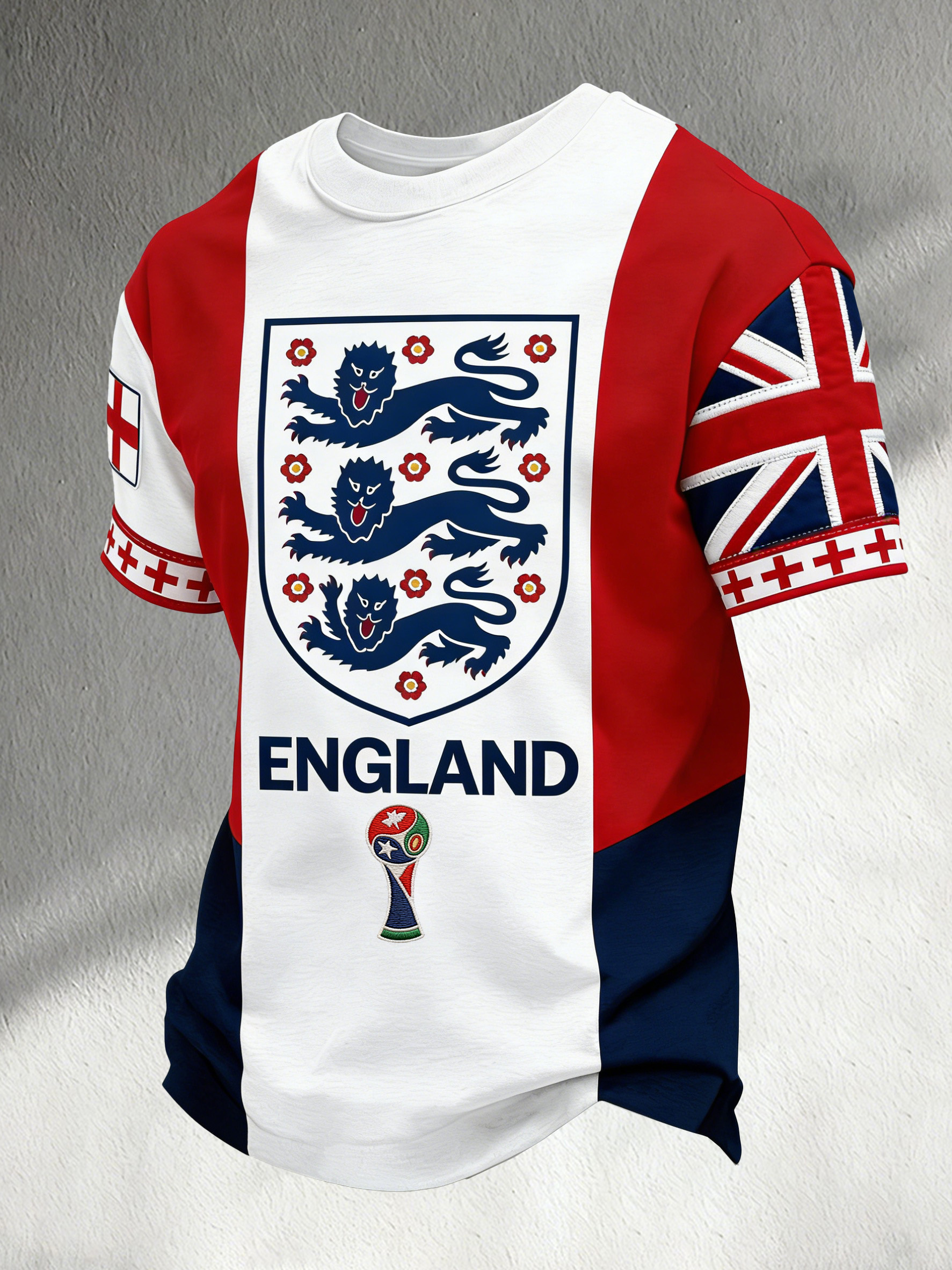 Men's England Football Cheering Print Fan T-Shirt