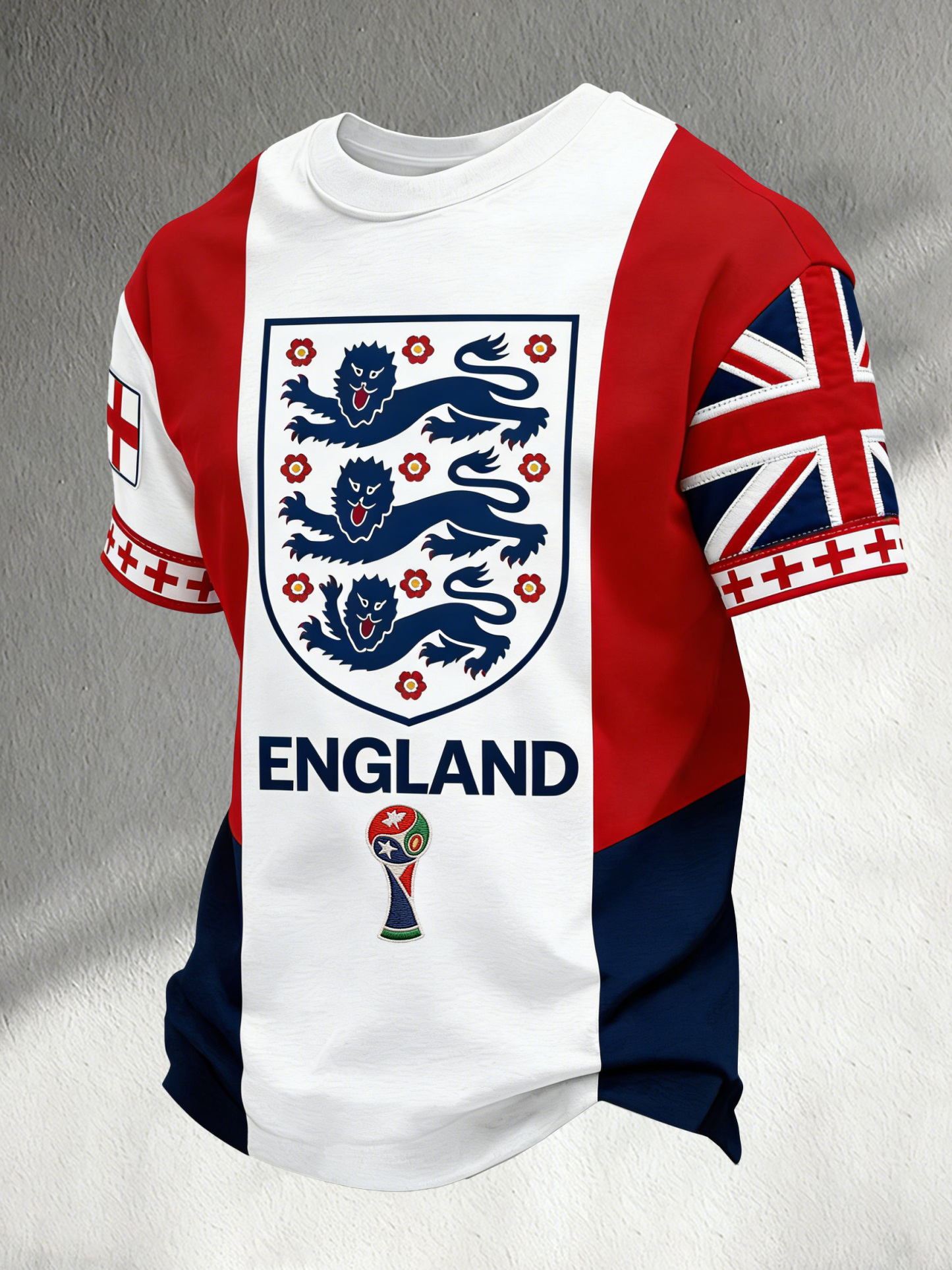 Men's England Football Cheering Print Fan T-Shirt